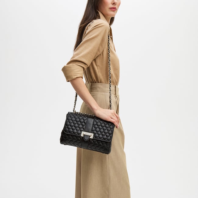 Large Lottie Black Quilted Nappa
