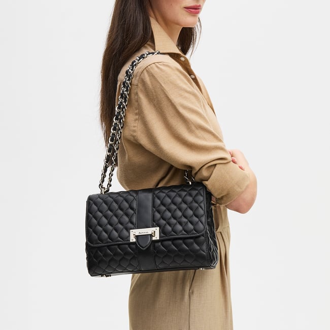 Large Lottie Black Quilted Nappa