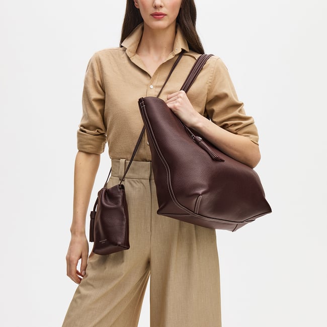 Hudson Tote Wine Milled Pebble