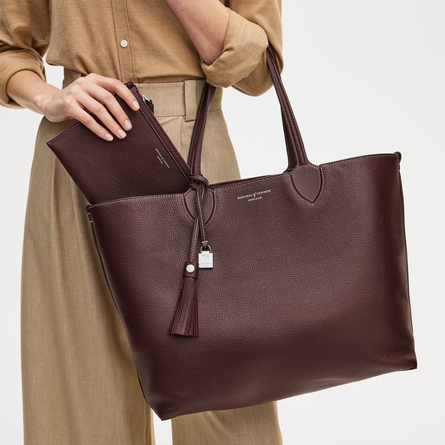 Hudson Tote Wine Milled Pebble