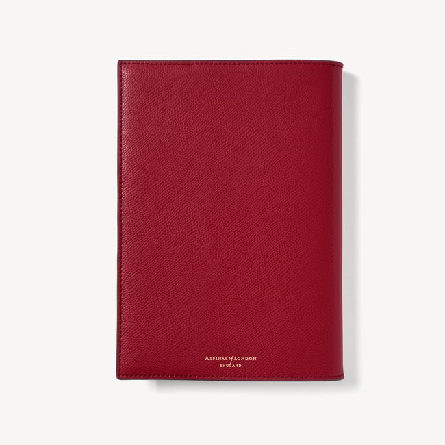 A5 Refillable Luxury Journal Heart Cherry Red Soft Saffiano with Soft Suede Lining