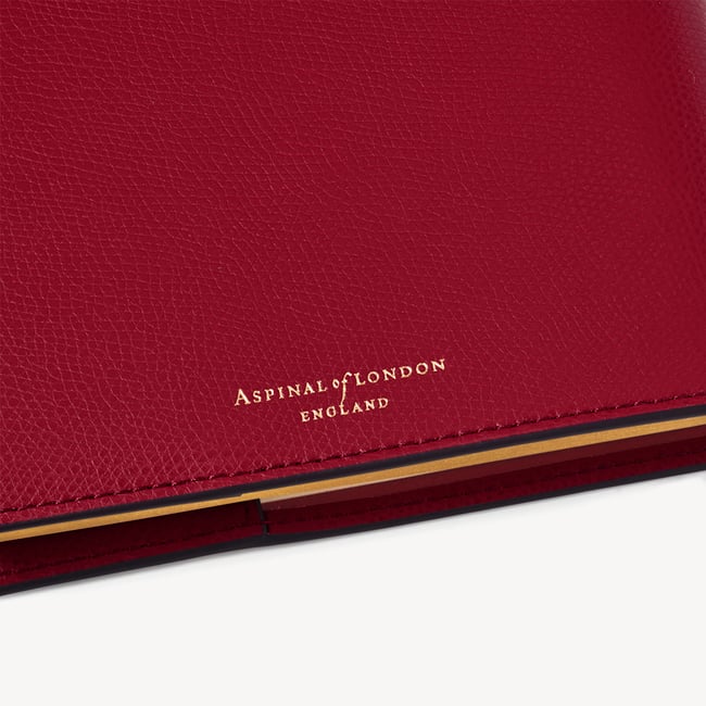 A5 Refillable Luxury Journal Heart Cherry Red Soft Saffiano with Soft Suede Lining