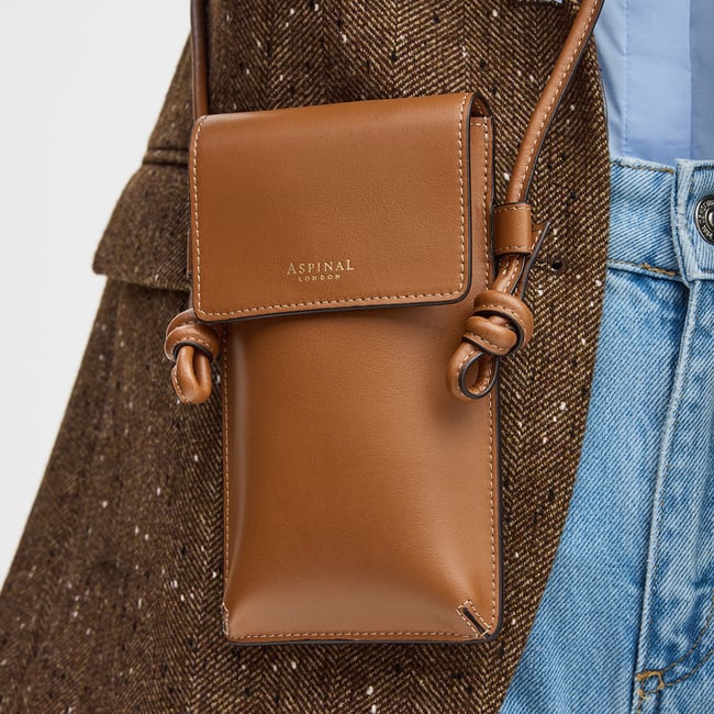Ella Crossbody Phone Pouch Smooth Tan