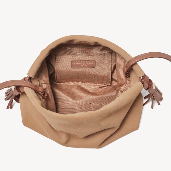 Soho Large Crossbody Pouch Cappuccino Suede
