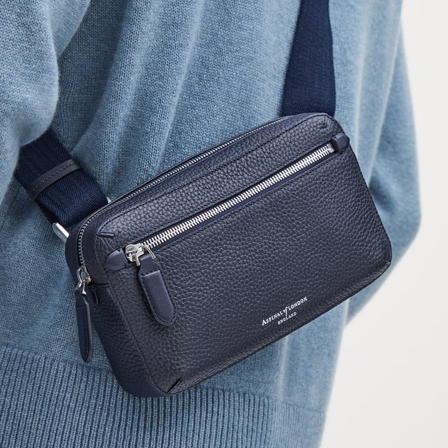 Reporter Compact Crossbody Navy Pebble