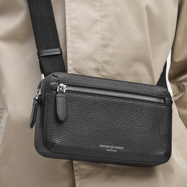 Reporter Compact Crossbody Black Pebble