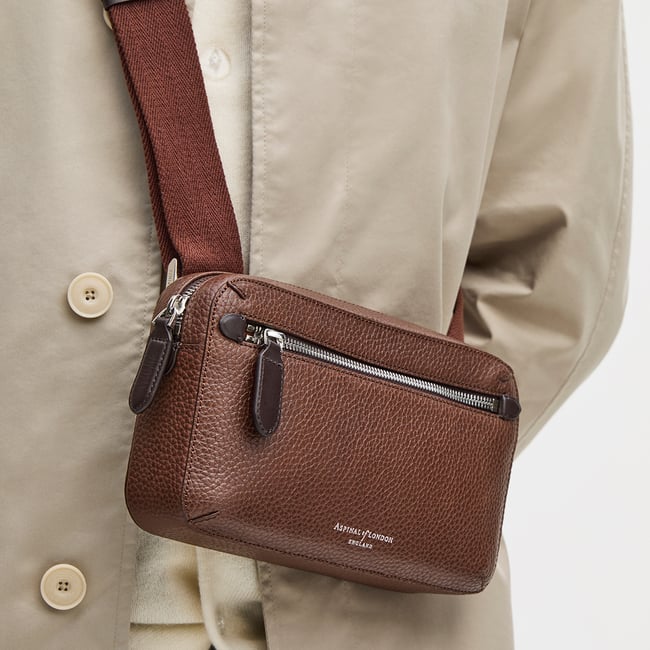 Reporter Compact Crossbody Tobacco Pebble