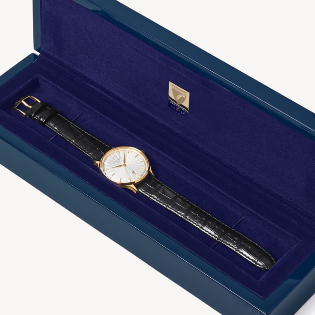 Mount Street Watch Yellow Gold PVD - Deep Shine Black Croc