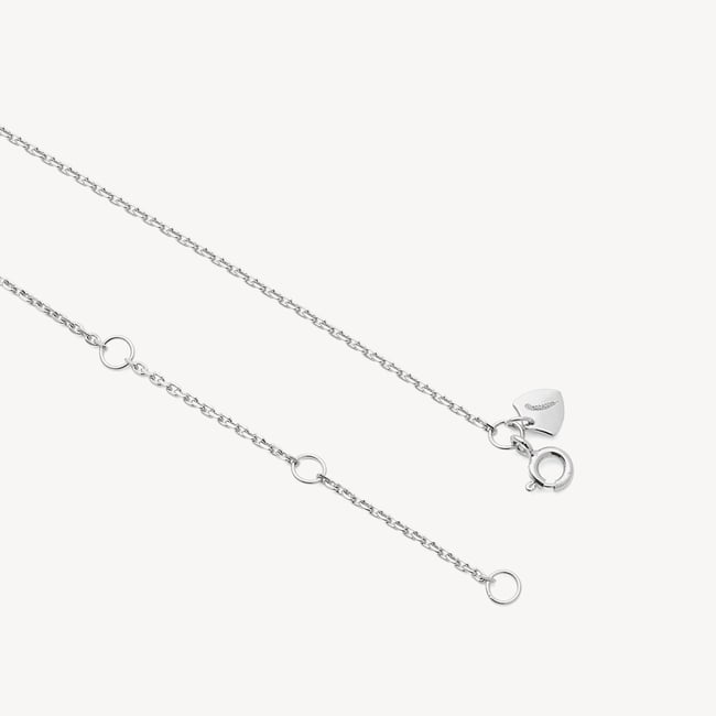 Star Set Heart Locket Necklace Sterling Silver 925