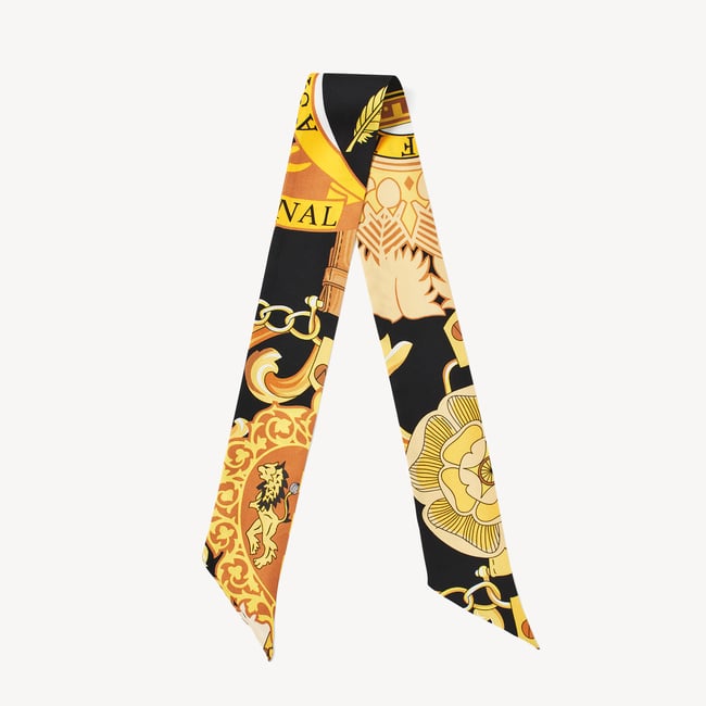 Skinny Silk Scarf Black Pure Silk