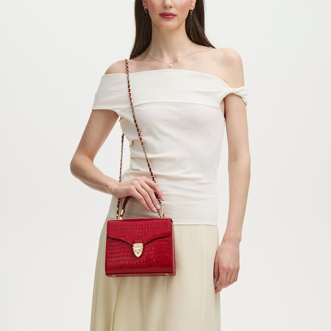 Midi Mayfair® Deep Shine Cherry Red Small Croc