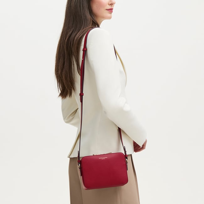 Camera Crossbody Cherry Red Soft Saffiano