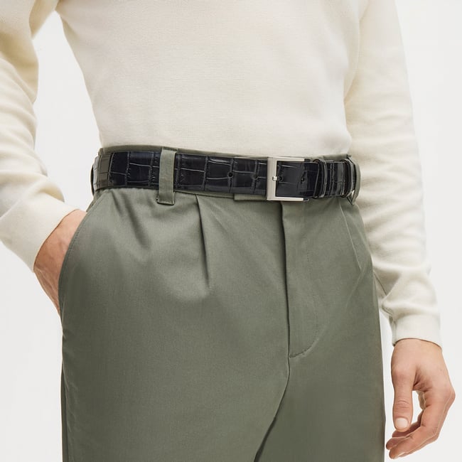 Classic Men's Belt Deep Shine Black Croc