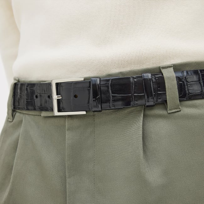 Classic Men's Belt Deep Shine Black Croc