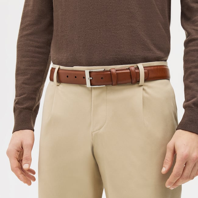 Classic Men's Belt Smooth Cognac
