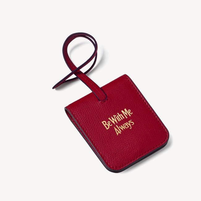 ‘Be With Me Always’ Travel Luggage Tag Cherry Red Soft Saffiano