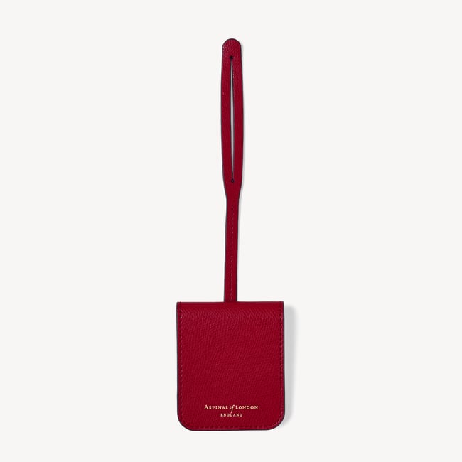 ‘Be With Me Always’ Travel Luggage Tag Cherry Red Soft Saffiano