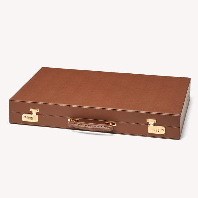 24-inch Grand Backgammon Set Espresso & Ebony Pebble