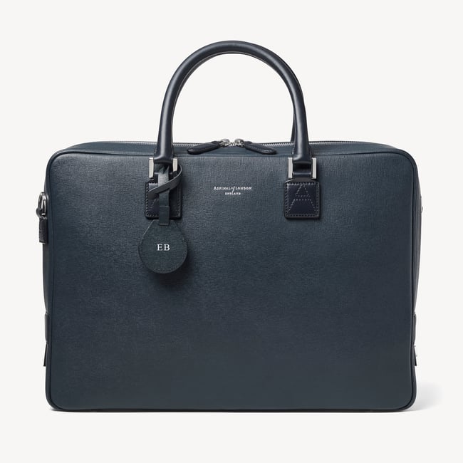Men's Perso Charm  Navy Saffiano