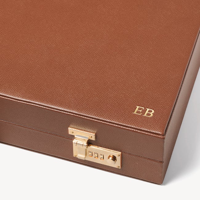 24-inch Grand Backgammon Set Espresso & Ebony Pebble