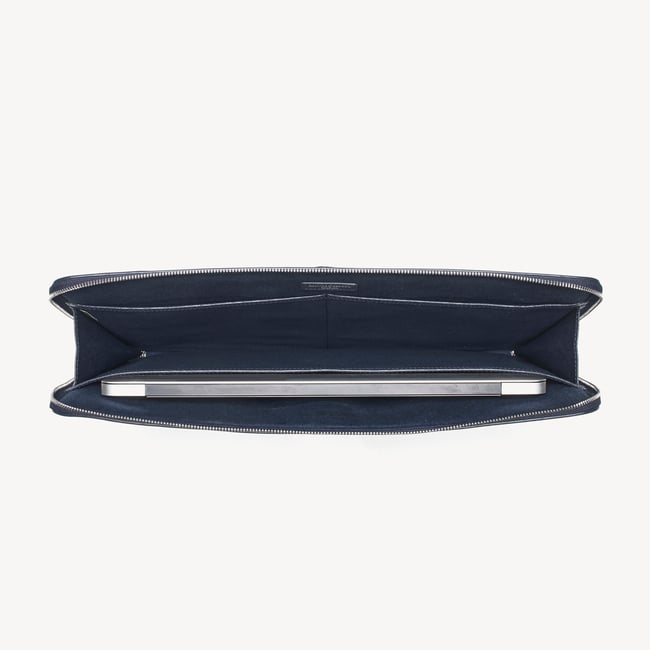 16" City Laptop Leather Folio Case  Navy Saffiano