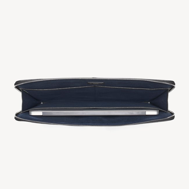 16" City Laptop Leather Folio Case Black Saffiano