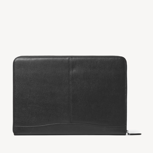 16" City Laptop Leather Folio Case Black Saffiano