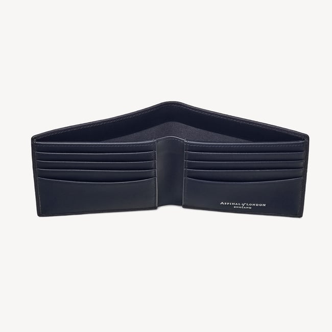 8 Card Billfold Wallet Navy Pebble