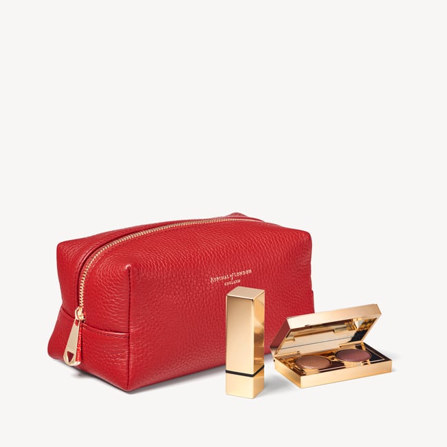 London Makeup Bag Cardinal Red Pebble