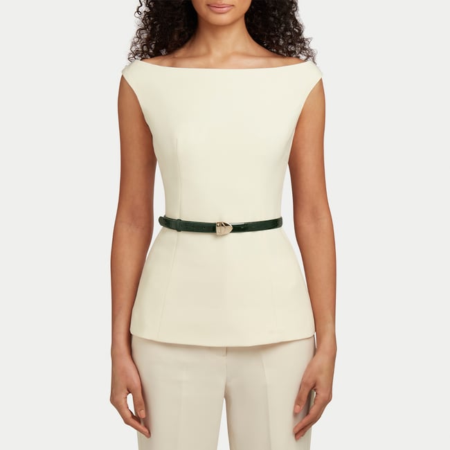 Mayfair Women's Waist Belt Evergreen Patent Croc
