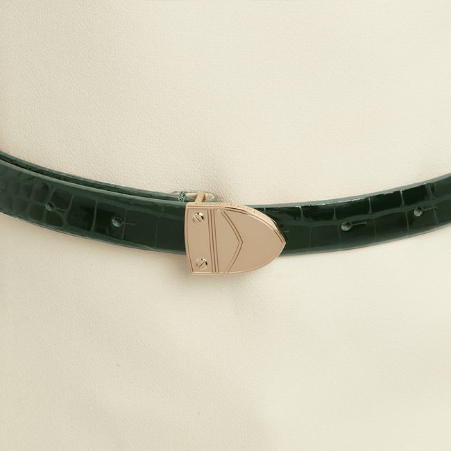 Mayfair Women's Waist Belt Evergreen Patent Croc