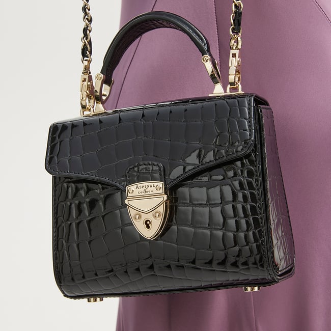 Mini Mayfair® Black Patent Croc