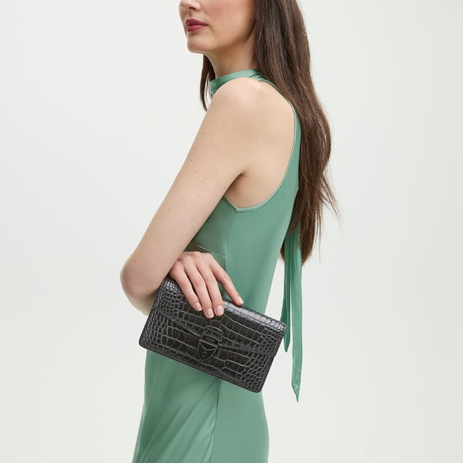 Mayfair® 2 Clutch Black Patent Croc