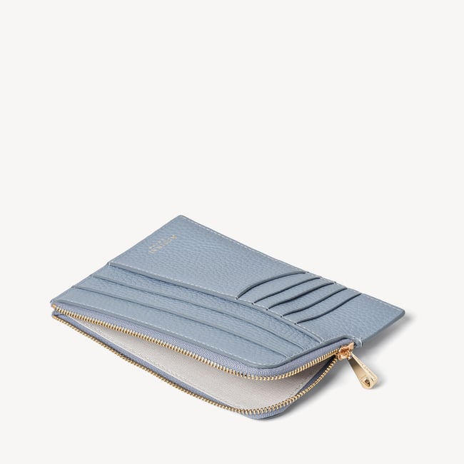 Zipped Travel Wallet Sky Blue Pebble