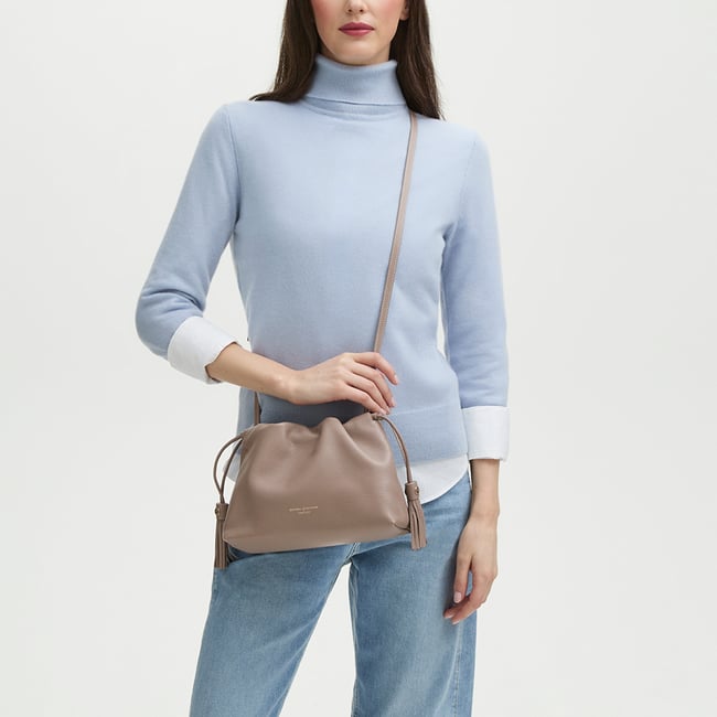 Soho Large Crossbody Pouch Moleskin Milled Pebble