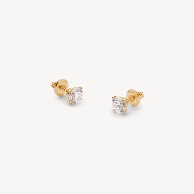 Floating Diamond 1ct Solitaire Stud Earrings  1.03ct Diamond