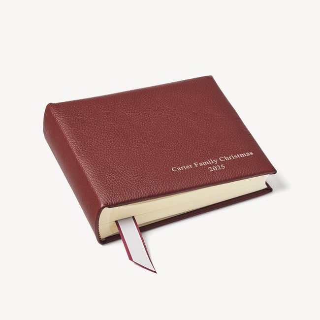 8-inch Leather Photo Album Merlot Pebble