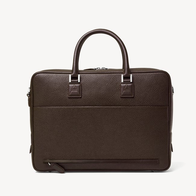 Mount Street Laptop Briefcase Chocolate Pebble