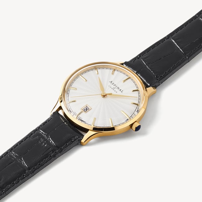 Mount Street Watch Yellow Gold PVD - Deep Shine Black Croc