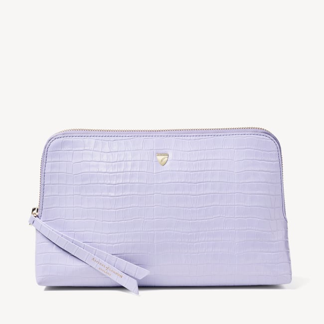 Large Essential Cosmetic Case Deep Shine English Lavender Small Croc