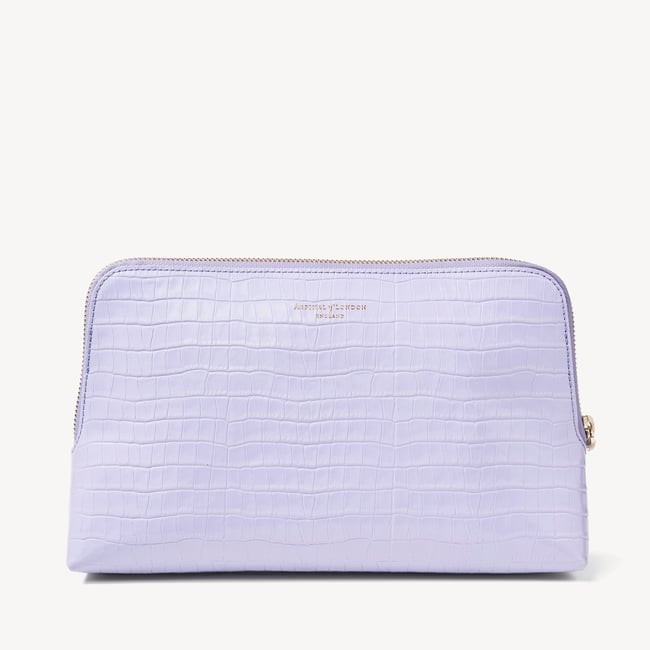 Large Essential Cosmetic Case Deep Shine English Lavender Small Croc
