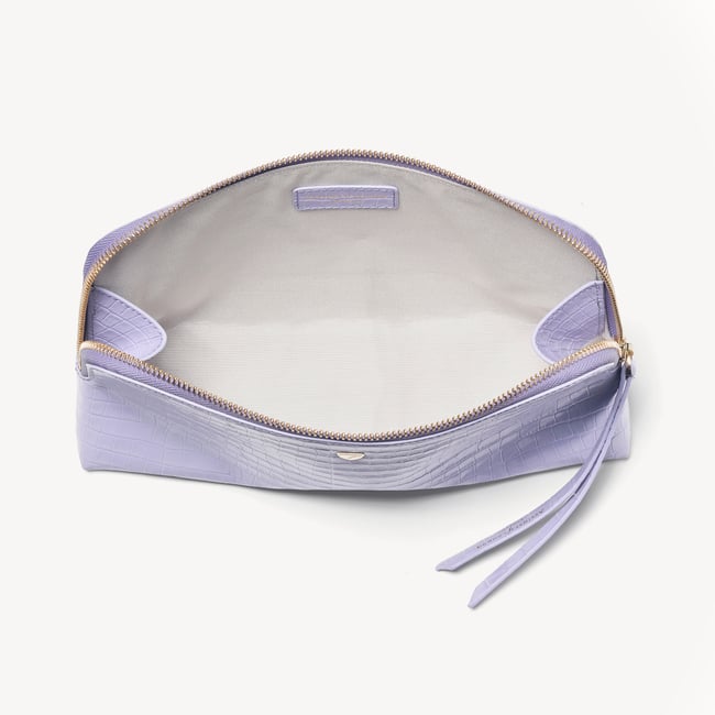 Large Essential Cosmetic Case Deep Shine English Lavender Small Croc