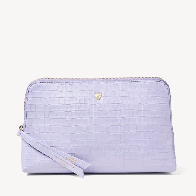 Large Essential Cosmetic Case Deep Shine English Lavender Small Croc