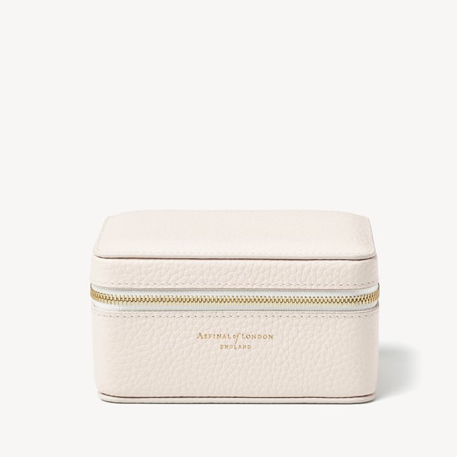Travel Watch & Ring Box Ivory Pebble