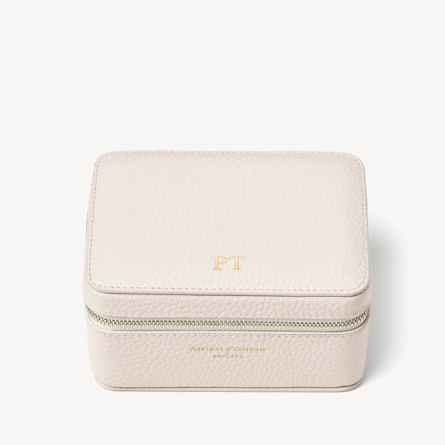 Travel Watch & Ring Box Ivory Pebble