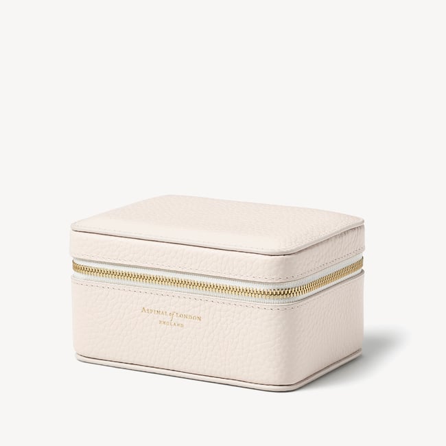 Travel Watch & Ring Box Ivory Pebble
