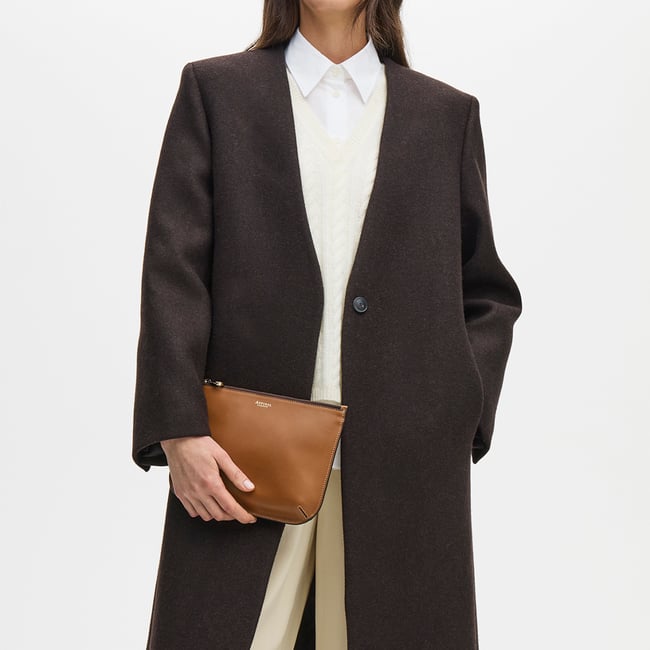 Large Ella Pouch Smooth Tan