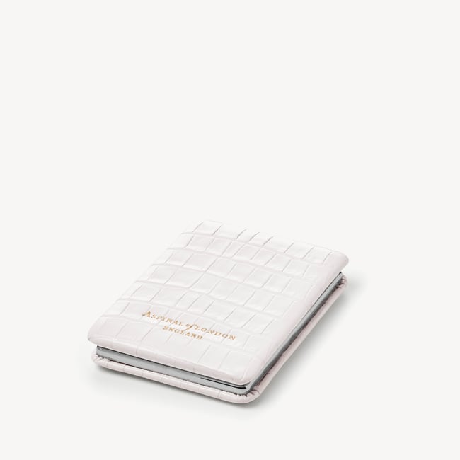 Handbag Mirror Deep Shine Chalk White Small Croc