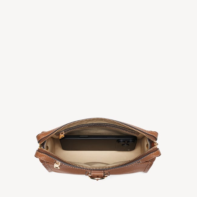 Bella Satchel Tan Milled Pebble