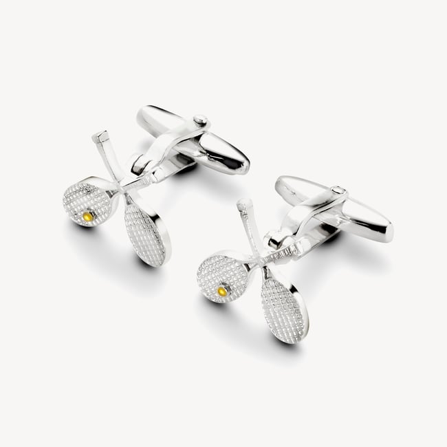 Sterling Silver Tennis Racquet Cufflinks Sterling Silver 925